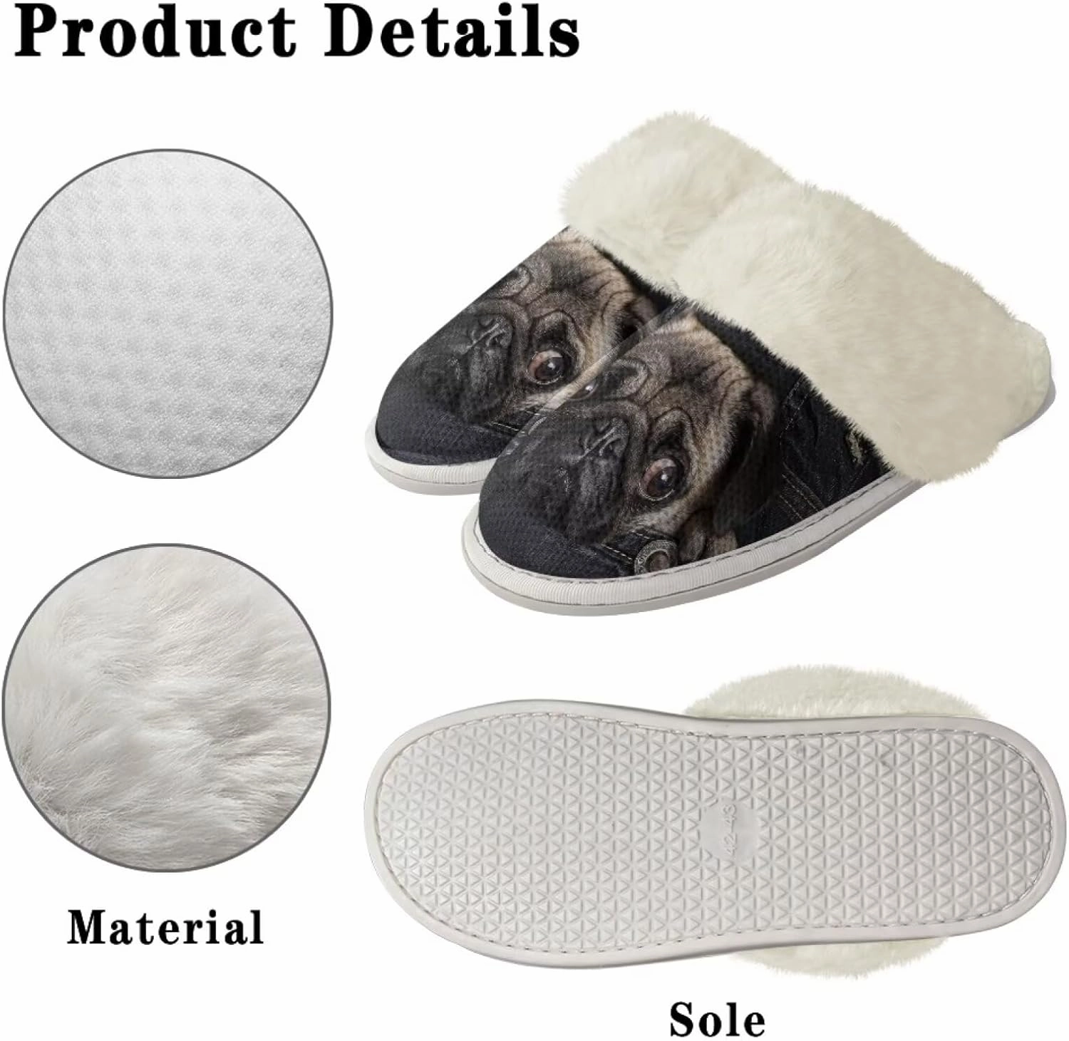 Women's Fuzzy Slippers Outdoor Indoor Fluffy Winter House Shoes Warm Plush Bedroom Shoes for Women