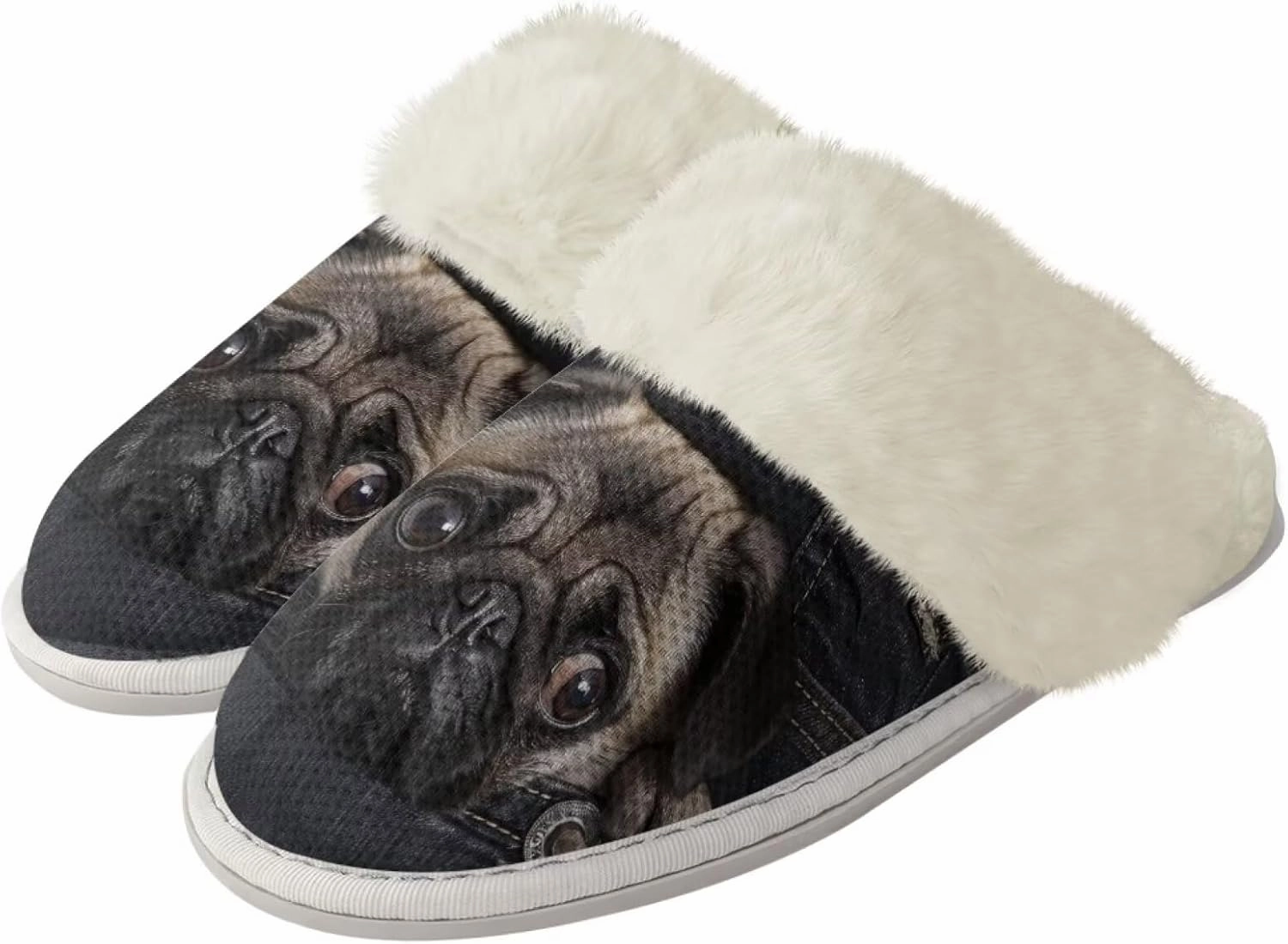 Women's Fuzzy Slippers Outdoor Indoor Fluffy Winter House Shoes Warm Plush Bedroom Shoes for Women