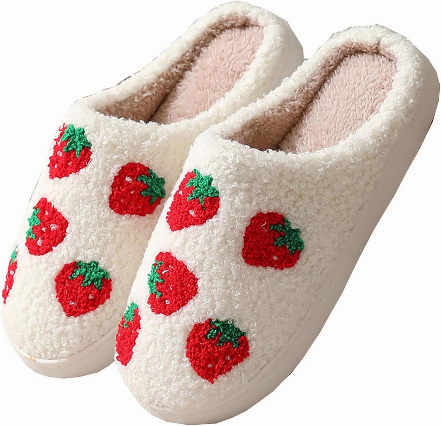 Women's Plush Heart Love Slippers - Blue Eyes Mushroom Cat Ears Retro Memory Foam Soft Plush Home Shoes