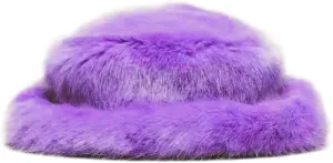 Women’s Fuzzy Fluffy Bucket Hat Winter Warmer Plush Hat Faux Fur Outdoor Fisherman Cap Casual Streetwear Accessory