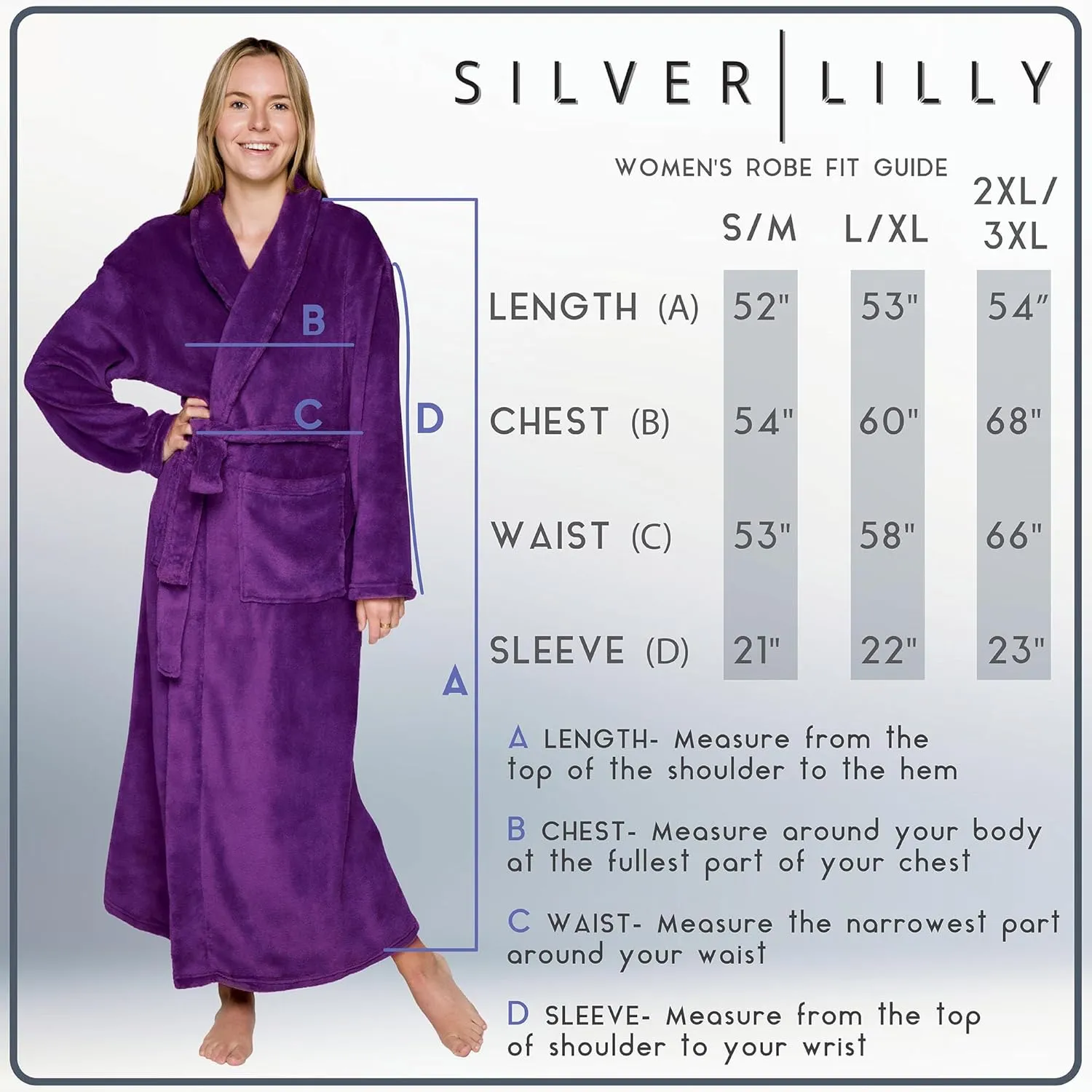 Womens Plush Fleece Bath Robe, Fluffy Long Bathrobe, Great Gift for Mother's Day, Grandma, Daughter, Sister, Wife, Friend