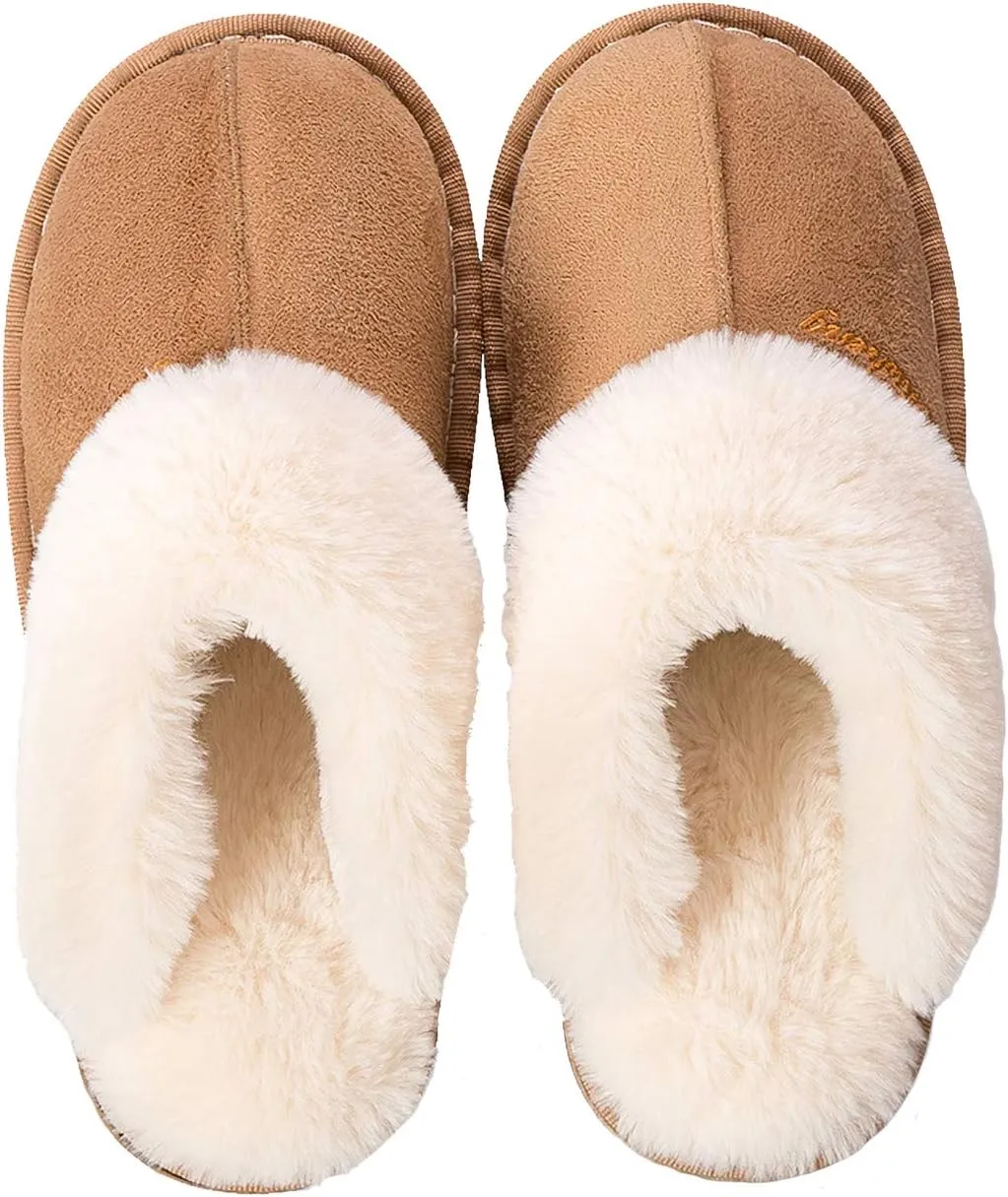 Womens Slippers Soft Plush Warm House Shoes Anti-Slip Fluffy Fur Indoor/Outdoor Slippers