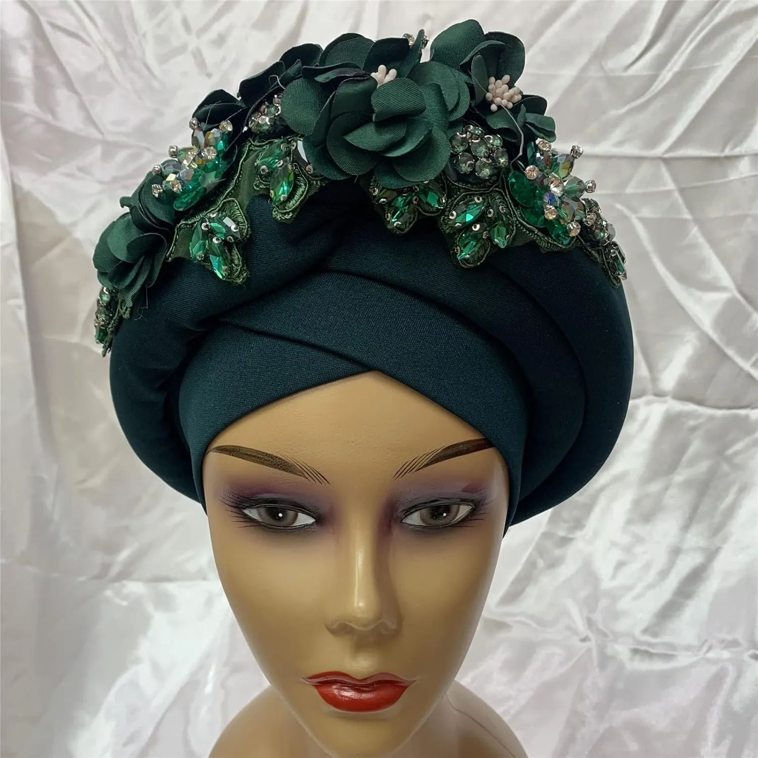 Women's Turban Cap Nigeria Gele Headties Hijab Headband African Headtie Auto Gele Headgear Female Headwraps Muslim Headscarf