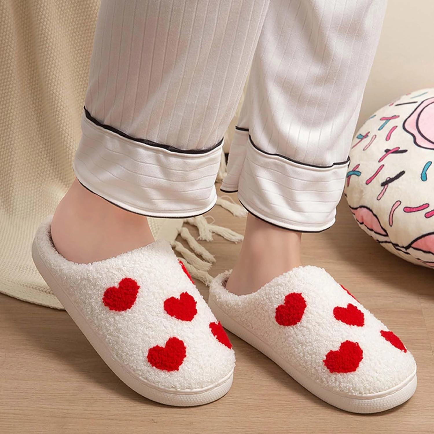 Womens Mens Slippers Retro Memory Foam Cute Cartoon Plush Fluffy Warm Fur Lined slippers Indoor House Home Winter Shoes
