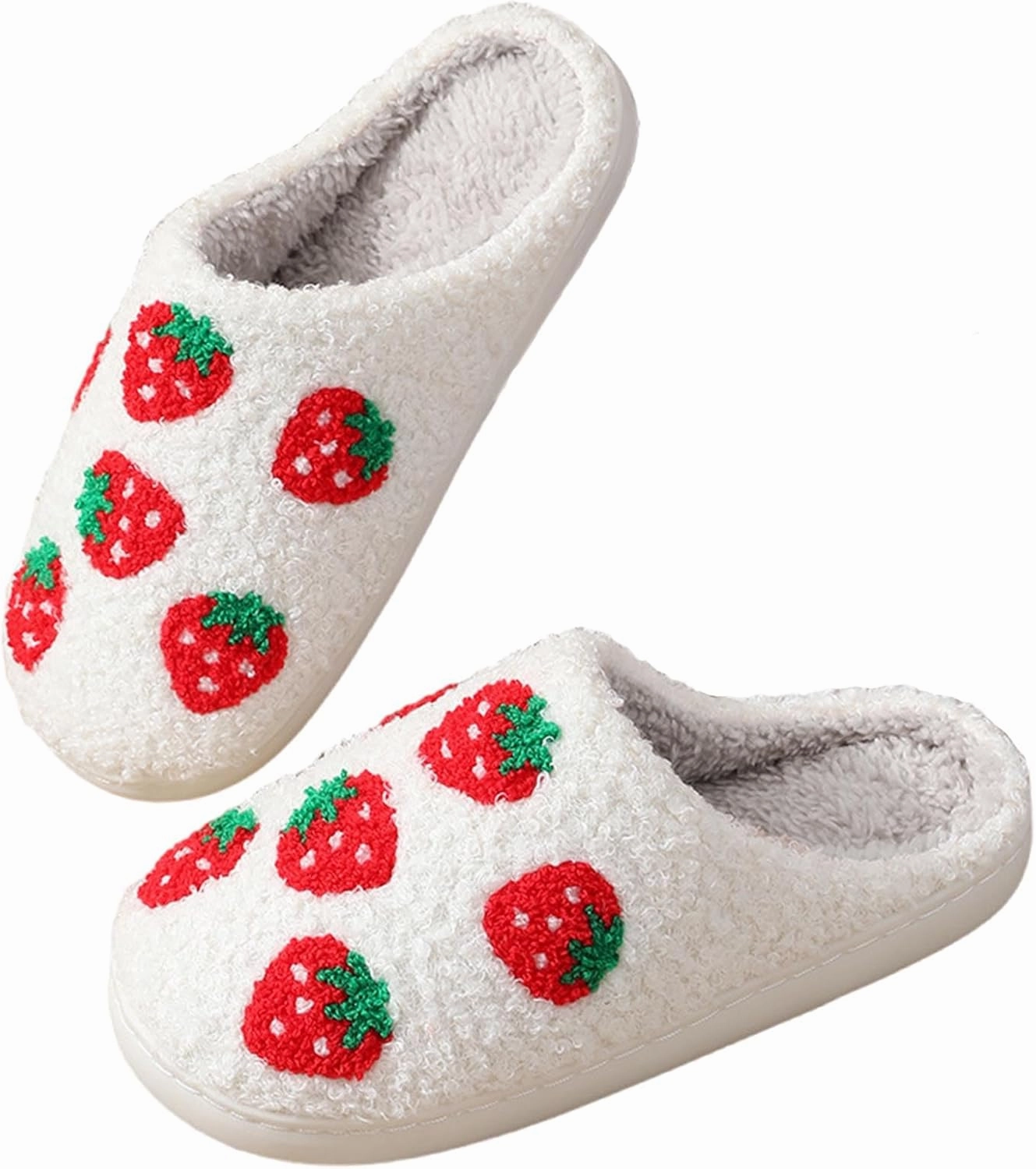Womens Mens Slippers Retro Memory Foam Cute Cartoon Plush Fluffy Warm Fur Lined slippers Indoor House Home Winter Shoes