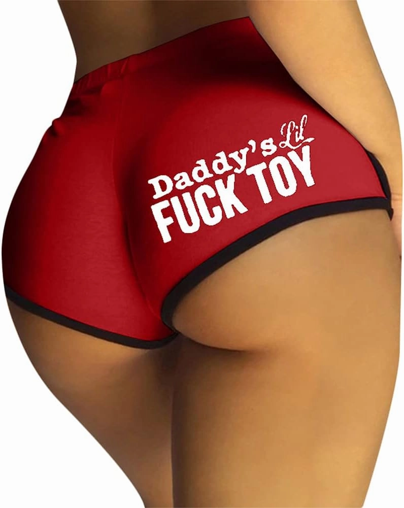 Womens Yoga Booty Shorts Sexy Printed Dance Sport Workout Hot Pants Plus Size Lounge Wear Briefs