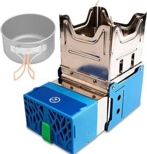 Wood Burning Folding Stove with Fire-Powered Charger,Portable Waterproof Thermal Generator,for Outdoor Adventures and More