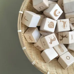 Wooden Alphabet Block Set of Cubes