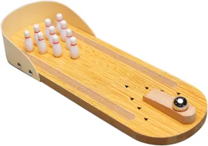 Wooden Desktop Bowling Toy Mini Bowling Game Set for Home Bar School Interactive Educational Toy