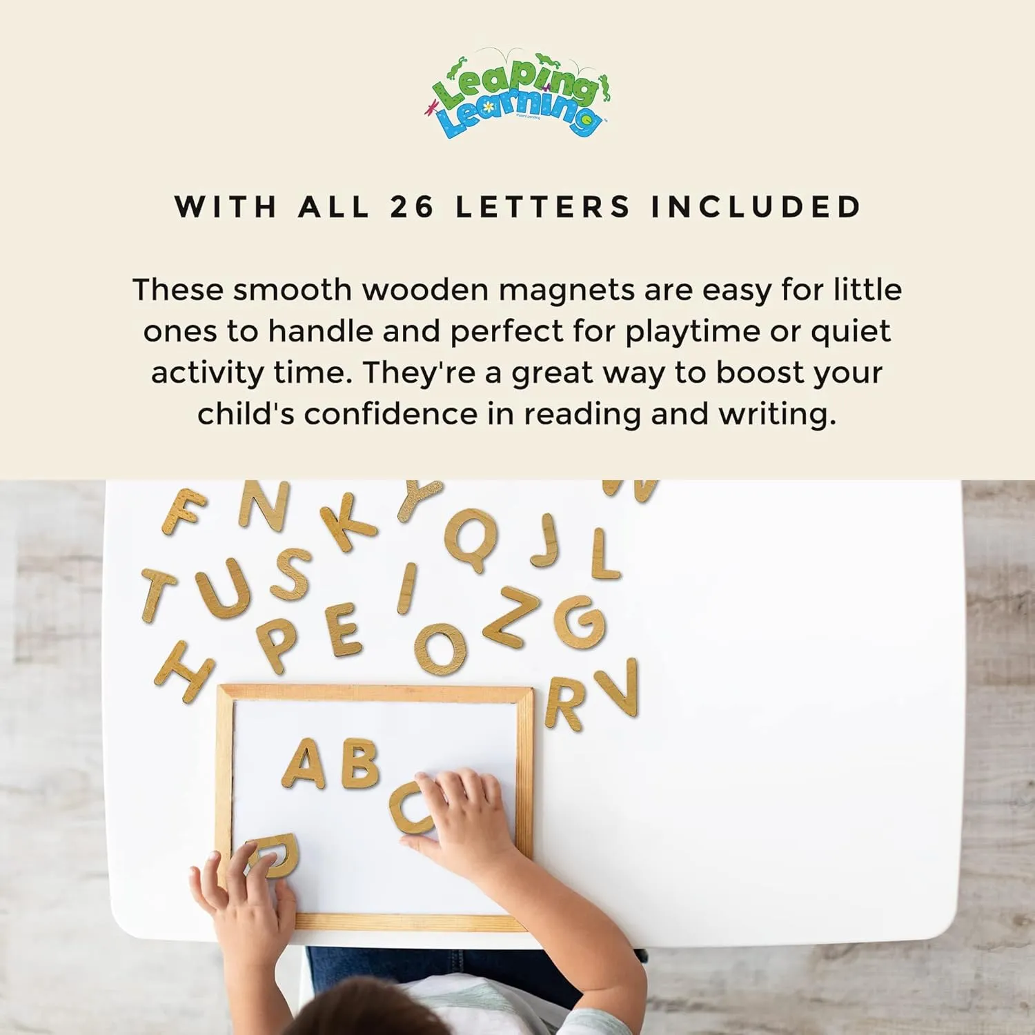 Wooden Letters Small Alphabet Magnets for Kids Supplies, Learning Must-Haves for Home/Classroom Use, Magnets for Refrigerator & School Board, Toys for Kids 3 