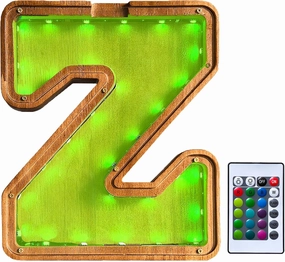Wooden Letter Piggy Bank for Kids,9inch Kids Money Bank with LED Lights, Alphabet Coin Jar(A-Z), Birthday Gift for Kids, Toys for Boys and Girls(Z)