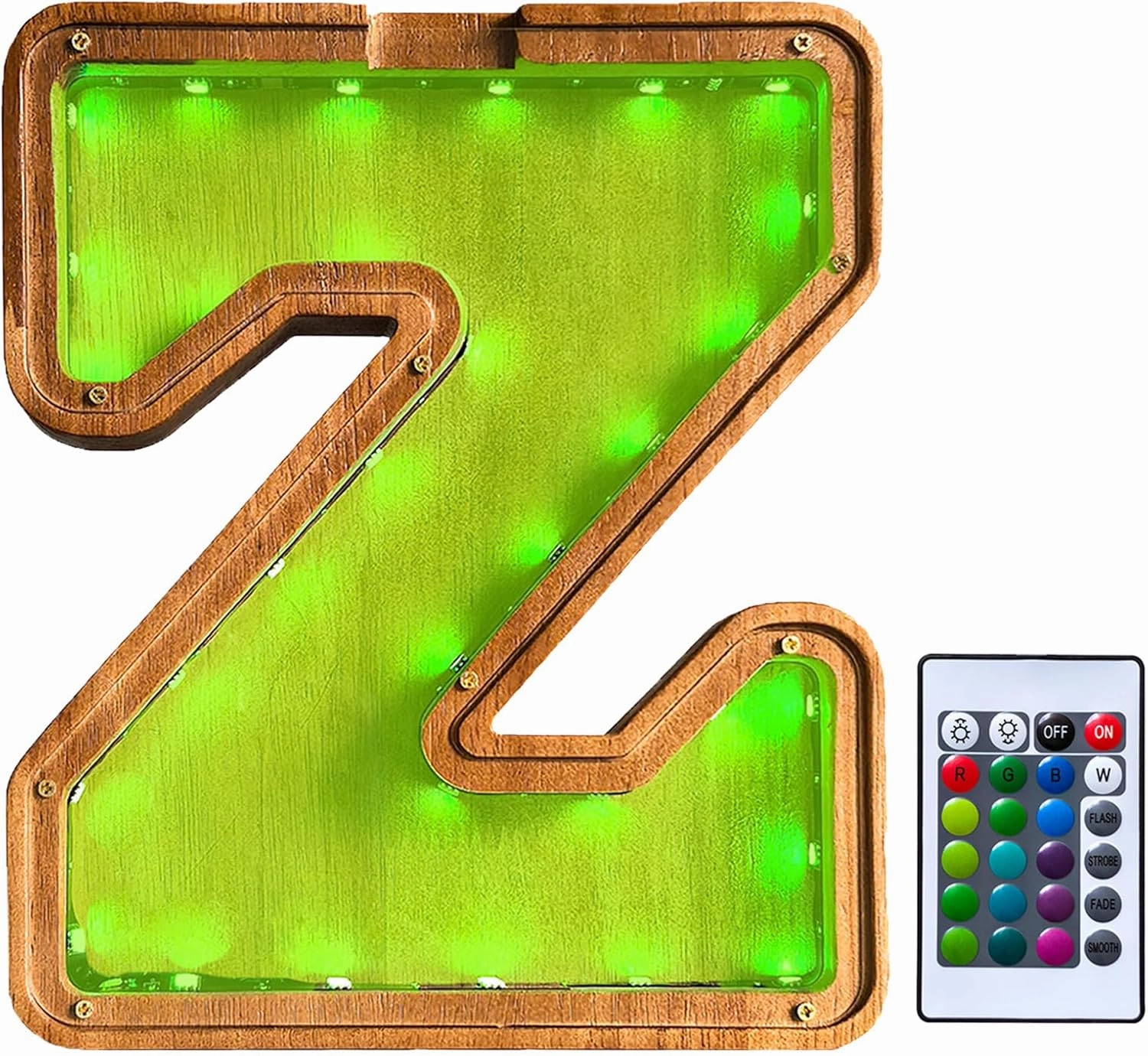 Wooden Letter Piggy Bank for Kids,9inch Kids Money Bank with LED Lights, Alphabet Coin Jar(A-Z), Birthday Gift for Kids, Toys for Boys and Girls(Z)