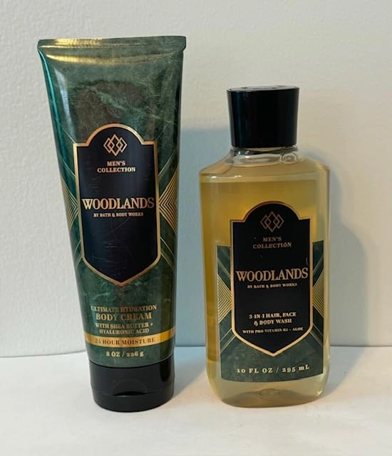 Woodlands Duo Gift Set - Body Cream and 3 in 1 Hair, Face & Body Wash (Packaging may vary)