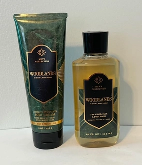 Woodlands Duo Gift Set - Body Cream and 3 in 1 Hair, Face & Body Wash (Packaging may vary)