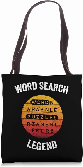 Word Search Legend | Vintage Words Searches Puzzle Tote Bag