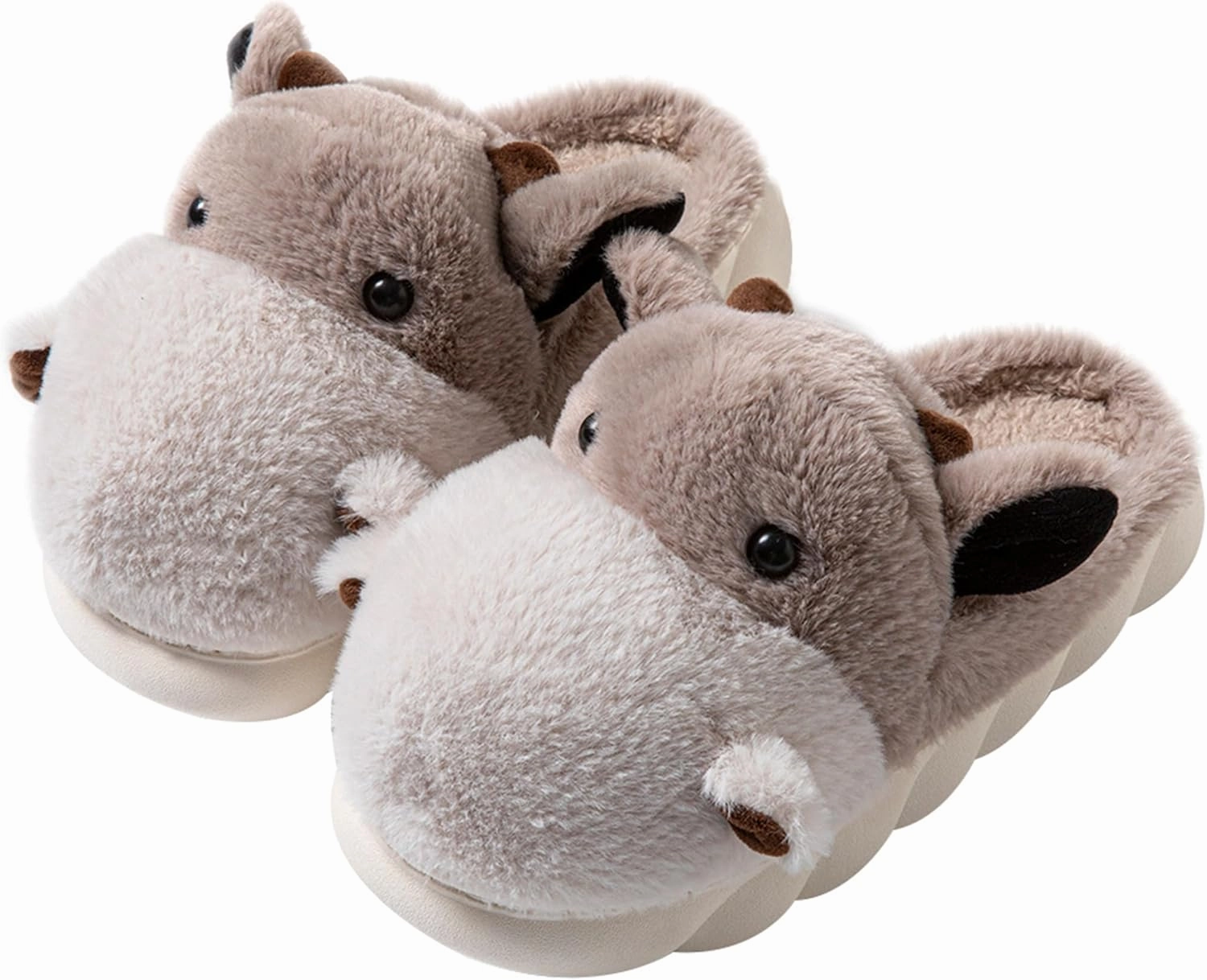 YILANLAN Women's Cute Animal Slippers - Funny Cartoon Winter Plush Thick Soled Slippers