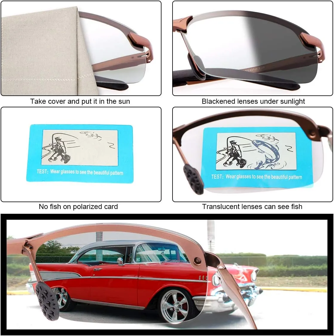 YIMI Polarized Photochromic Sunglasses for Men Women Outdoor Sports Driving Anti Glare UV400 Protection z87 Safety Glasses