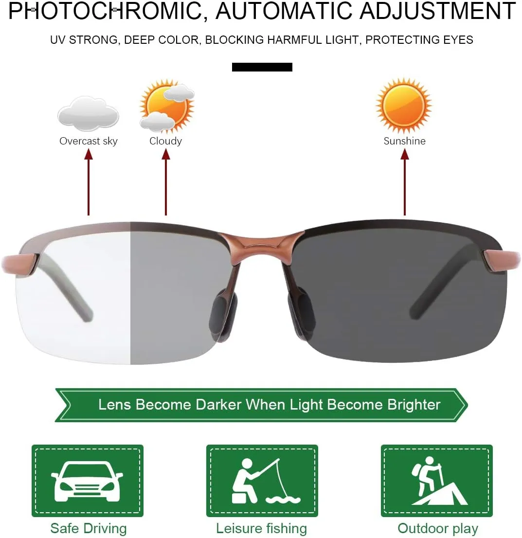 YIMI Polarized Photochromic Sunglasses for Men Women Outdoor Sports Driving Anti Glare UV400 Protection z87 Safety Glasses