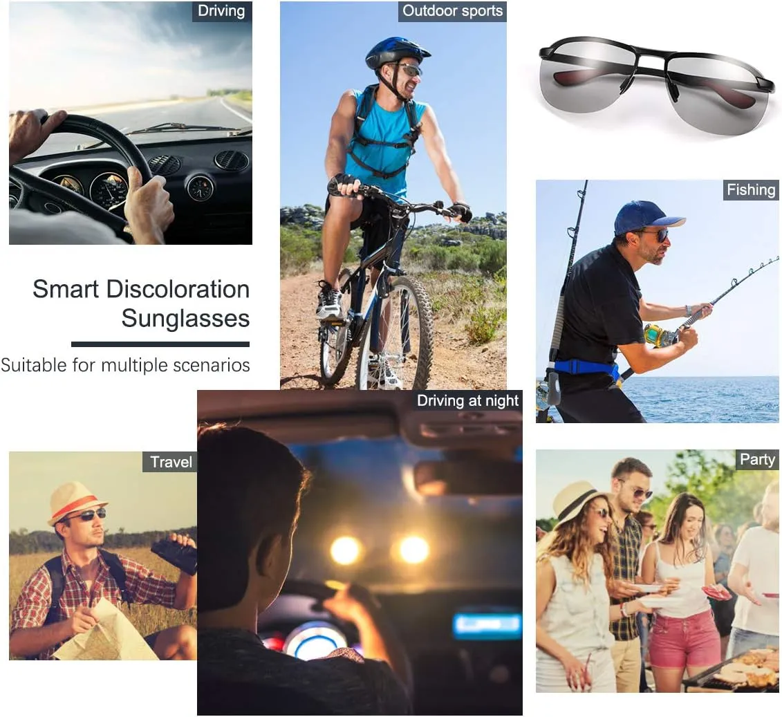 YIMI Polarized Photochromic Sunglasses for Men Women Outdoor Sports Driving Anti Glare UV400 Protection z87 Safety Glasses