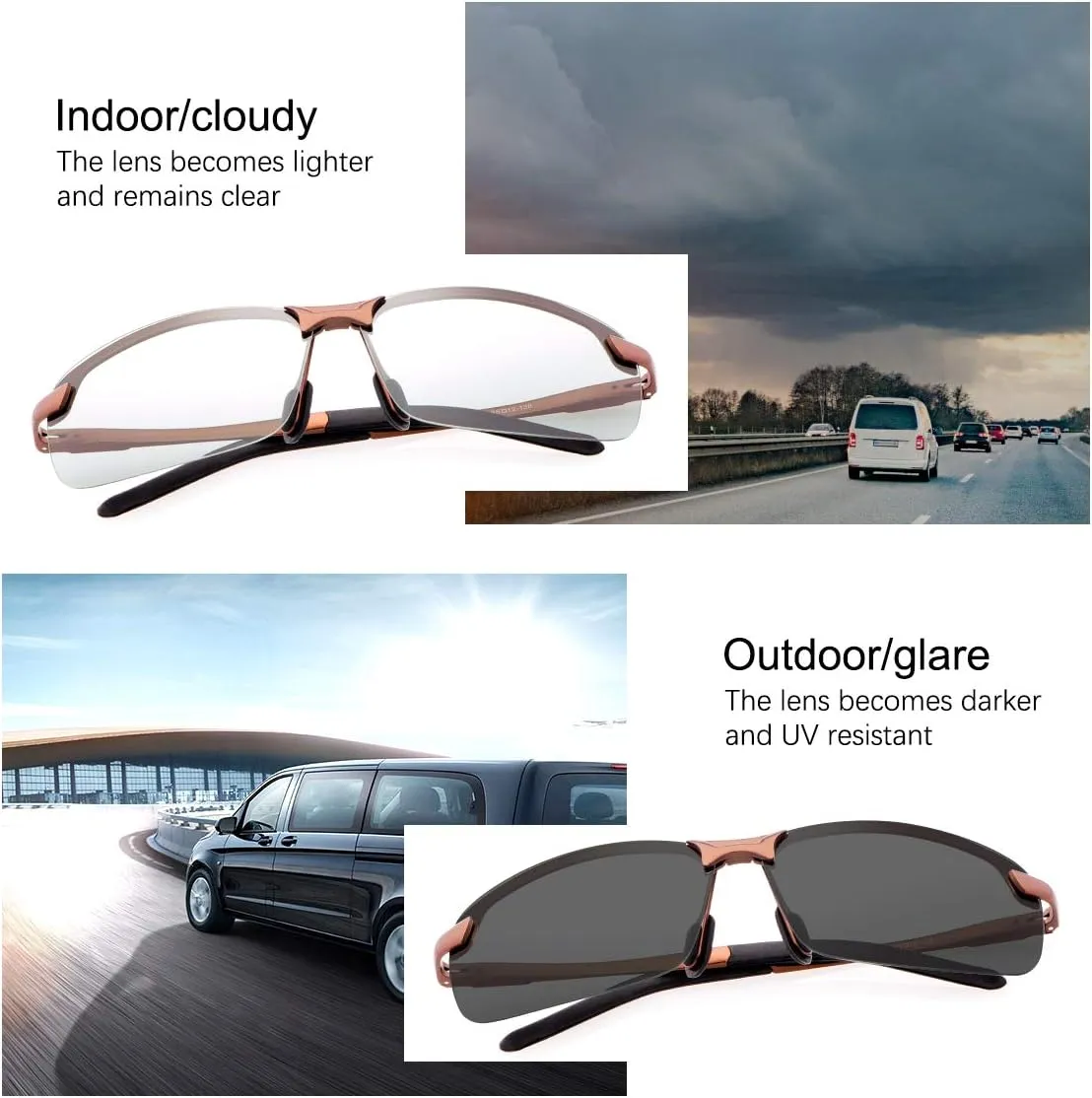 YIMI Polarized Photochromic Sunglasses for Men Women Outdoor Sports Driving Anti Glare UV400 Protection z87 Safety Glasses