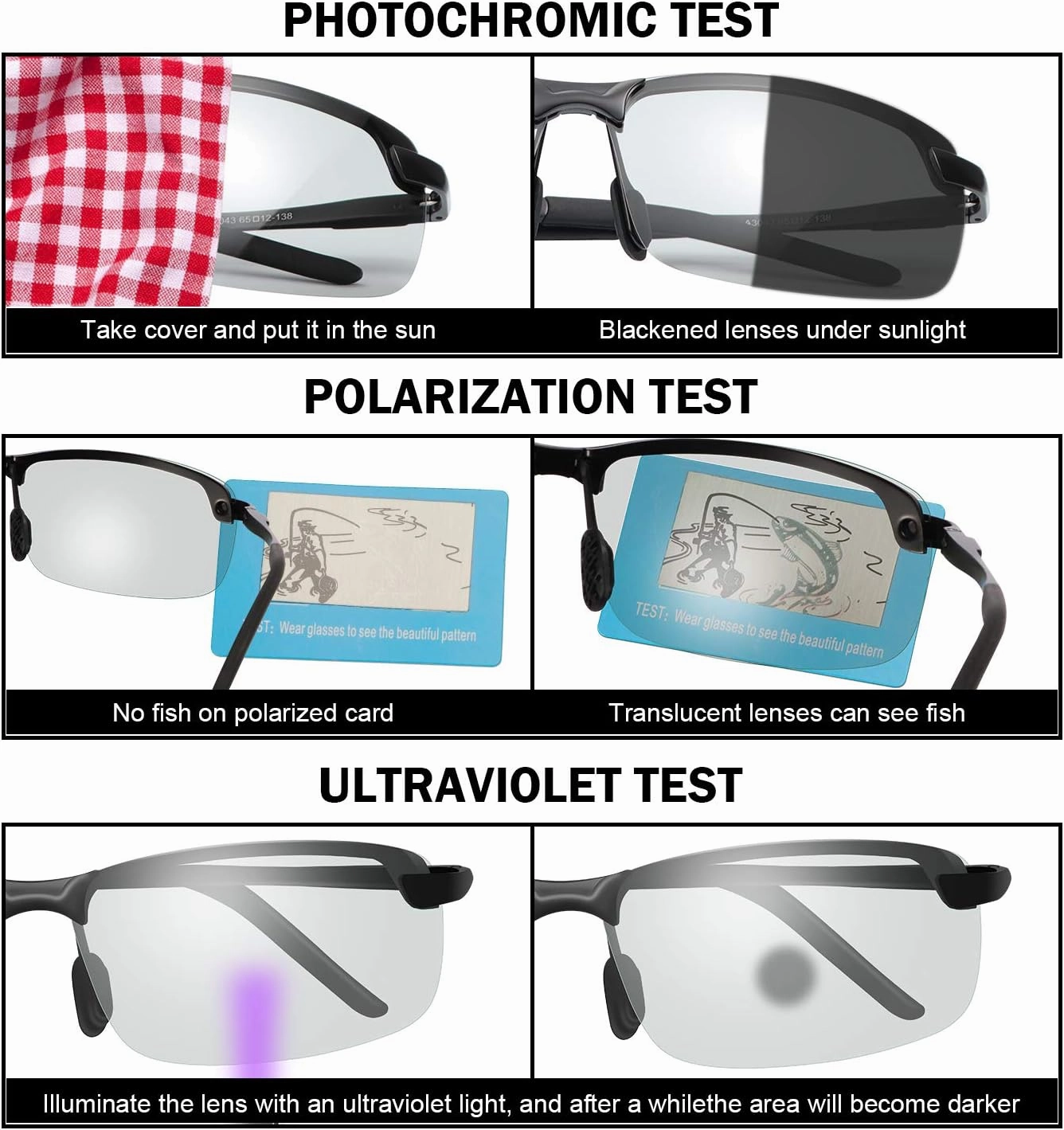 YIMI Polarized Photochromic Sunglasses for Men Women Outdoor Sports Driving Anti Glare UV400 Protection z87 Safety Glasses