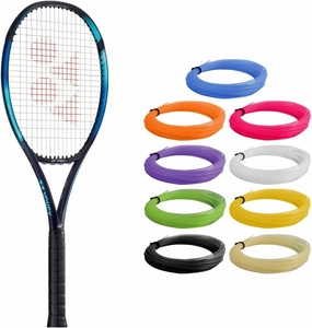 Yonex EZONE 100  Sky Blue 7th Gen Tennis Racquet (4 1/8" Grip) Strung with Natural Color Synthetic Gut Racket String - Lighter Weight for Improved Maneuverability