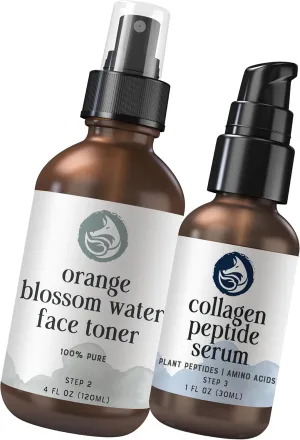 Youthful Glow Set: Orange Blossom Toner & Peptide Collagen Serum