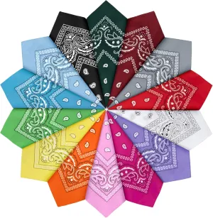 YSense 14 pieces Bandanas Paisley Print Novelty Headband Cowboy Headwraps Scarfs Hair Head Bandana for Women Men Boy Girl