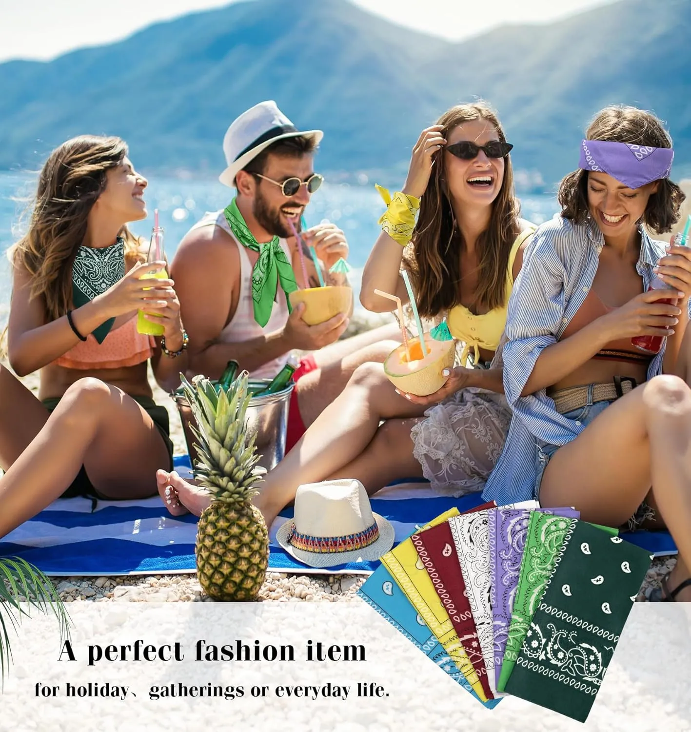 YSense 14 pieces Bandanas Paisley Print Novelty Headband Cowboy Headwraps Scarfs Hair Head Bandana for Women Men Boy Girl