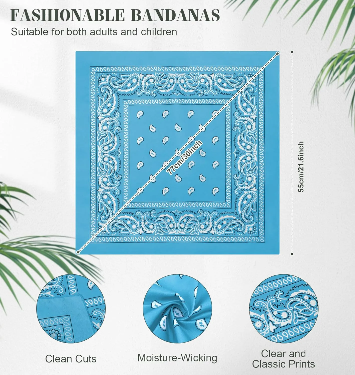 YSense 14 pieces Bandanas Paisley Print Novelty Headband Cowboy Headwraps Scarfs Hair Head Bandana for Women Men Boy Girl