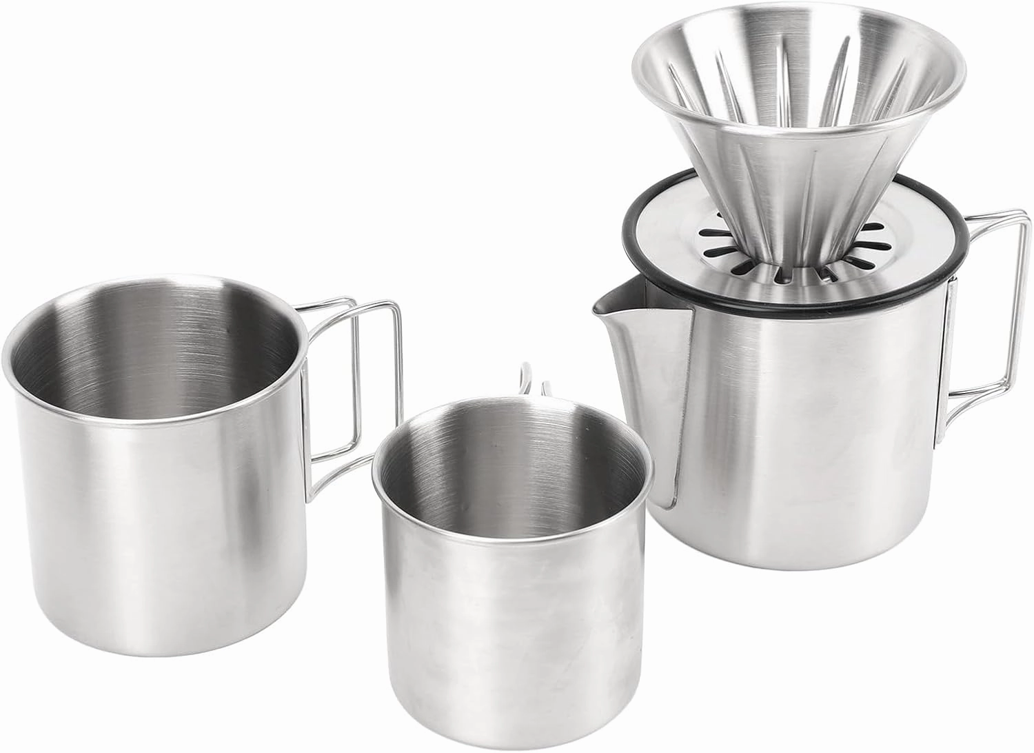 YUYTE 304 Stainless Steel Camping Coffee Mug, Lightweight Backpacking Cup for Outdoor Camping, Hiking, Picnic with Non Slip Base