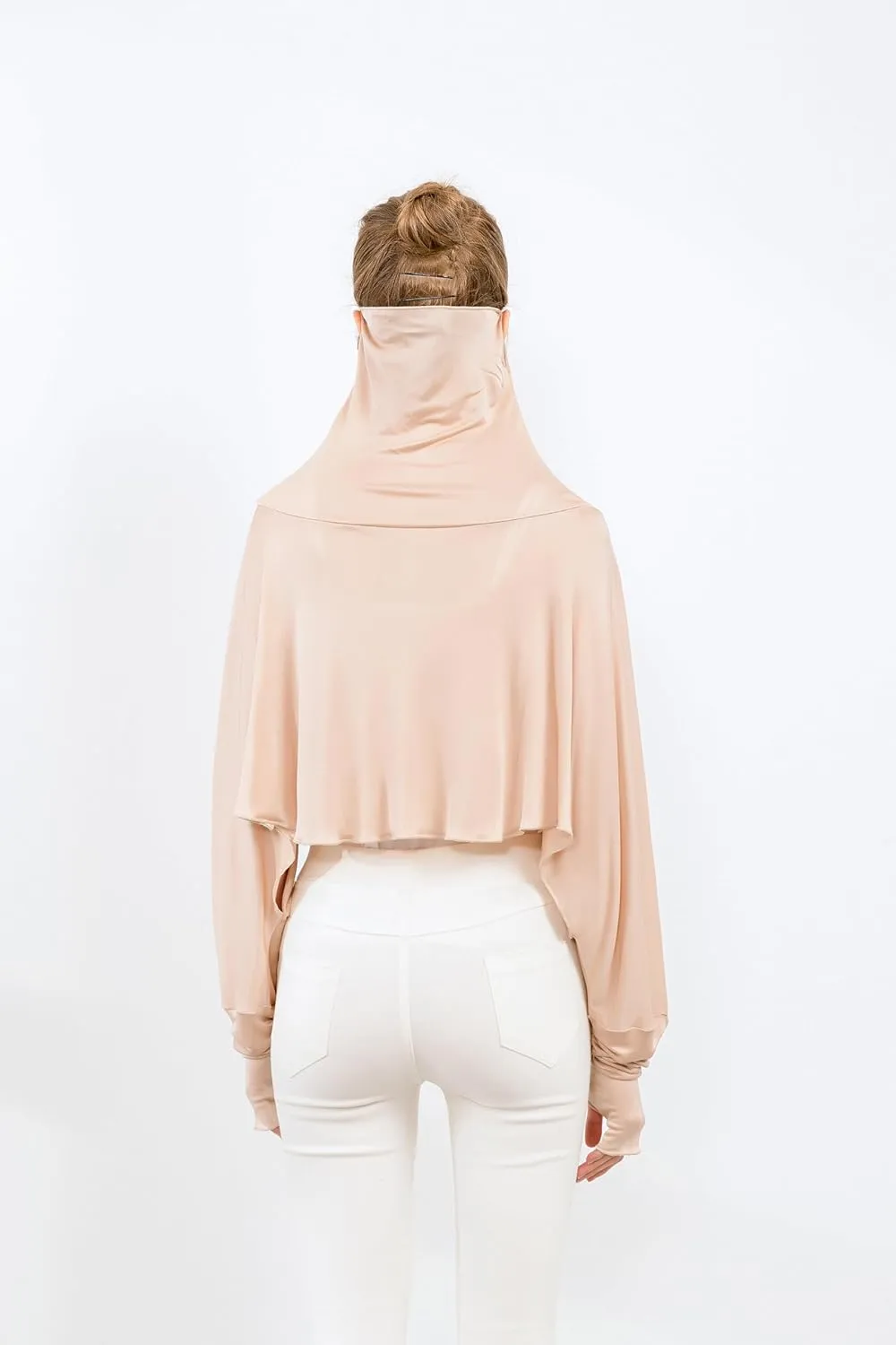 ZEEREE Mulberry Silk UV Protection Driving Shirts Face Cover Scarves with Arm Sleeve Wrap Shawls Sunscreen Beach Coverup