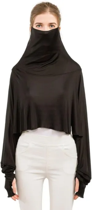 ZEEREE Mulberry Silk UV Protection Driving Shirts Face Cover Scarves with Arm Sleeve Wrap Shawls Sunscreen Beach Coverup