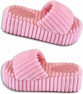 ZHISHENG Fluffy Slippers For Women Women's Faux Fur Slippers Thickened Family Slippers For Girls Open Toe Anti-slip for Indoor Outdoor