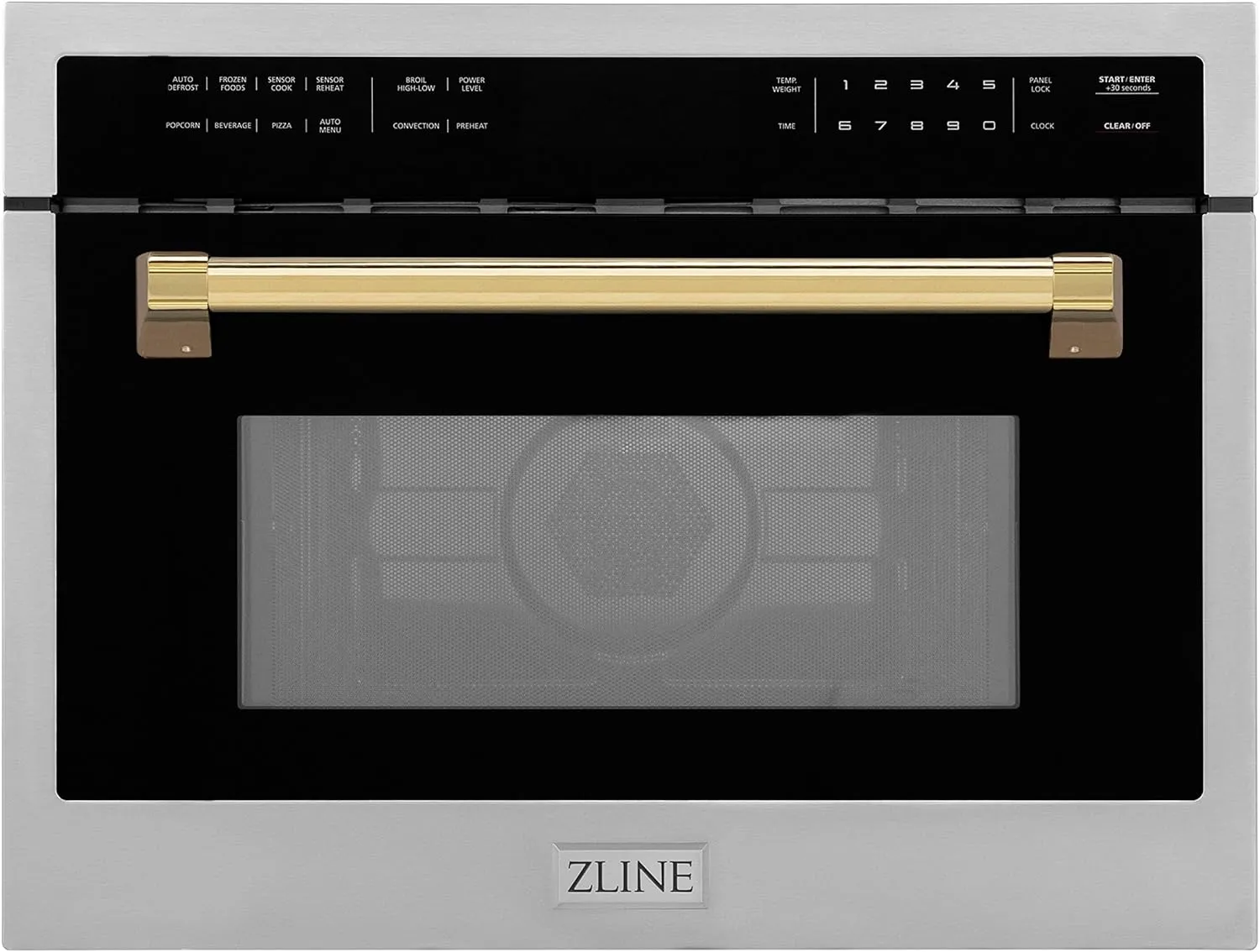 ZLINE Autograph Edition 24" 1.6 cu ft. Built-in Convection Microwave Oven in Stainless Steel and Gold Accents
