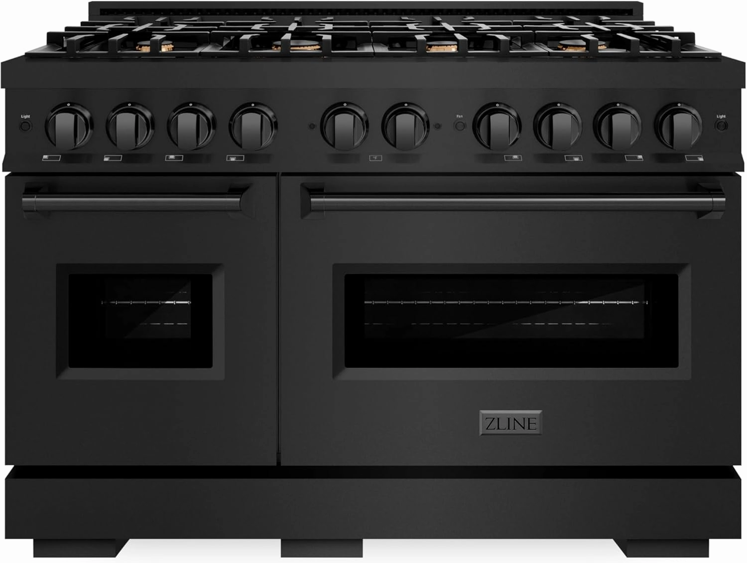 ZLINE 48 in. 6.7 cu. ft. Classic Double Oven Dual Fuel Range in Black Stainless Steel with 8 Brass Burners (CDRB-BR-48)