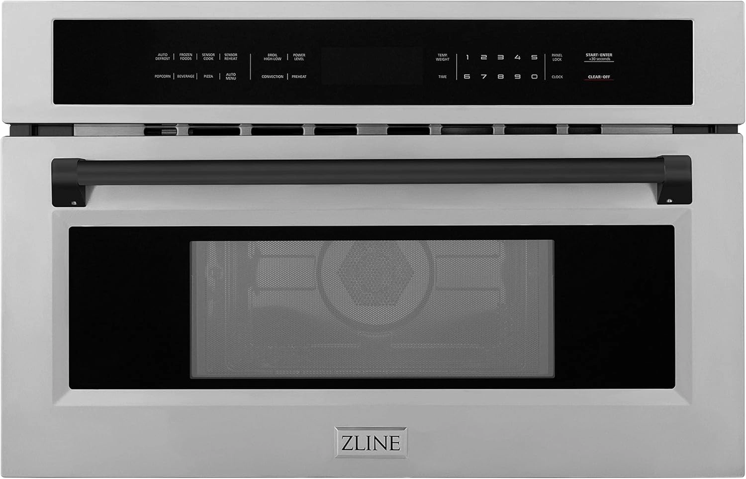 ZLINE Autograph Edition 30” 1.6 cu ft. Built-in Convection Microwave Oven in Stainless Steel and Matte Black Accents